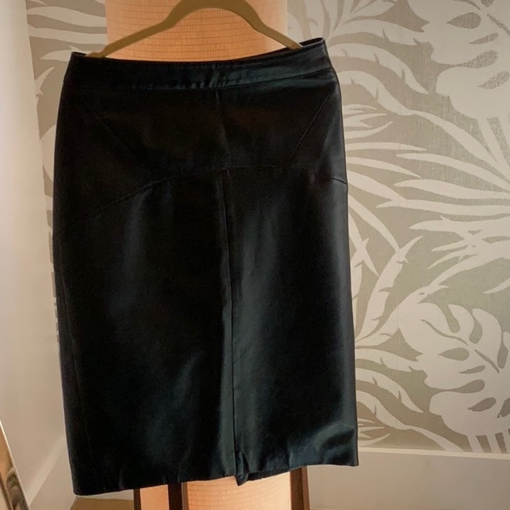 Whistles Elegant Pencil Black Leather Skirt
